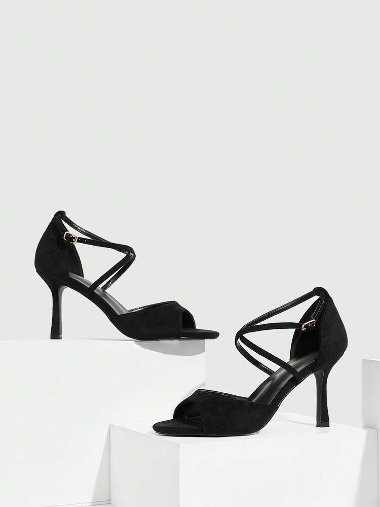 CUCCOO SZL Women's Pointed Toe Buckle Design Fashion High Heel Sandals For Daily Wear
