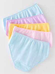 Bộ 5 quần lót cotton mềm mại họa tiết Macaron nhiều màu sắc cầu vồng có nơ trang trí cho bé gái - Nhiều màu - Xem 2