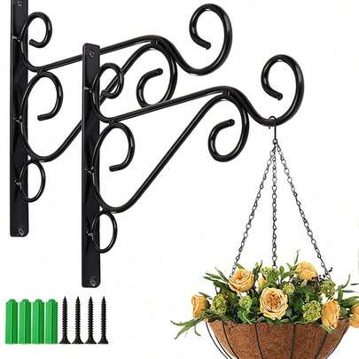 1 pieza Soporte de pared a prueba de óxido para gancho de plantas para jardín al aire libre, adecuado para colgar plantas, macetas, comederos de pájaros, luces nocturnas y campanas de viento