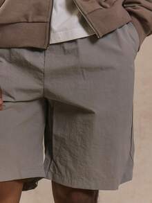 Musero Strukturerade, kraftiga, veckade fållar, längre shorts, höst- och vintergarderob - Ljusgrå - Visa 5