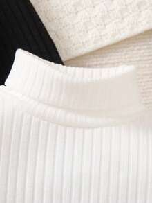 2件/套 幼儿男童舒适高领长袖休闲T恤 - 彩色 - 查看 5