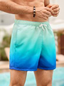 Manfinity VCAY Men's Casual Gradient Beach Vacation Woven Shorts, Multi-Pack Set Suitable For Summer, Hawaiian - Multicolor - View 3