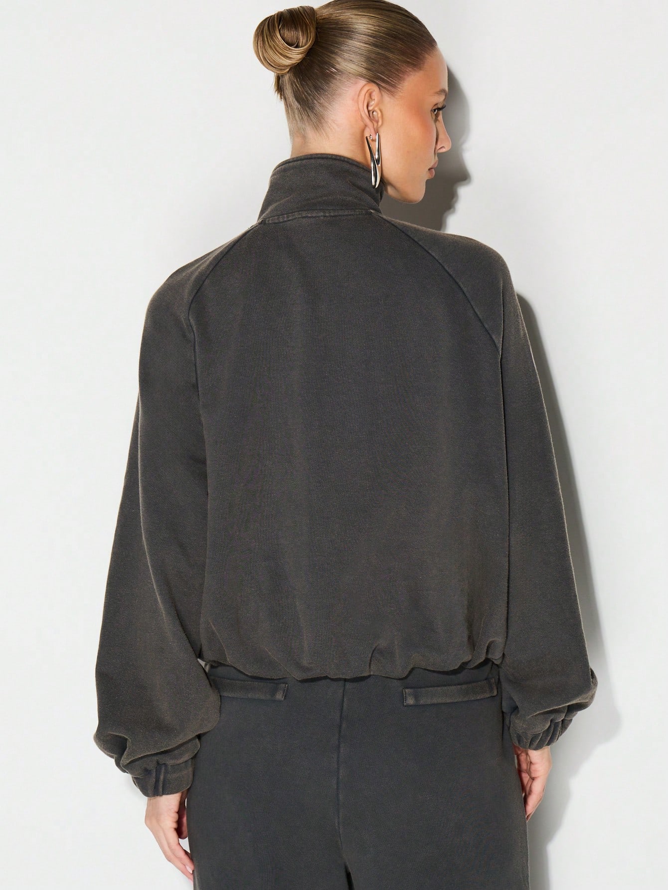 KIZN Full Zip Sweatshirt With Funnel Neck