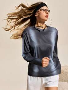 Exploreva Women's Casual Round Neck Long Sleeve Outdoor T-Shirt, Autumn - Black - View 1