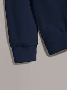 INAWLY 新款秋冬畅销女式豹纹樱桃图案圆领长袖卫衣 - 藏蓝色 - 查看 4