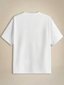 EASEVO 3 Peças/Conjunto Camisetas de Gola Careca de Manga Curta Casuais em Cores Sólidas, Plus Size, Adequadas para Uso Diário no Verão - Preto - Visão 6
