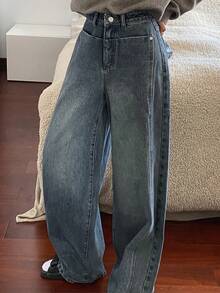 DAZY 女士水洗牛仔裤，带口袋，秋冬季 Y2K 款式