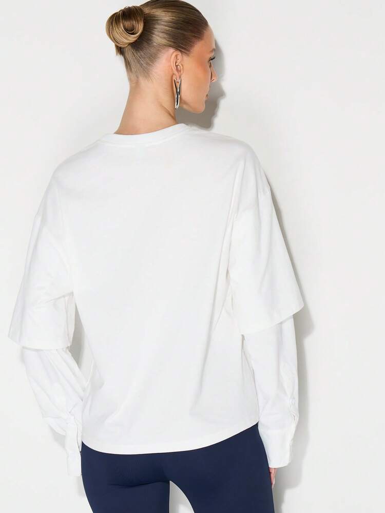 KIZN Oversized Long Sleeve Crew Neck T-Shirt