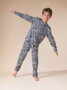 SUMWON Tween Boys Long Sleeve Football Print Pajama Set Soccer Theme Sleep Wear For Casual And Vacation - Multicolor - View 7