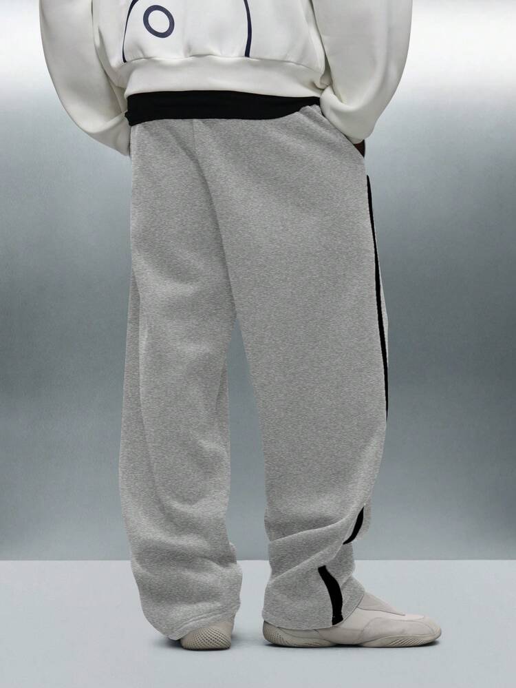 PLAYBOY X SUMWON Wide Leg Drop Crotch Joggers With Side Stripe
