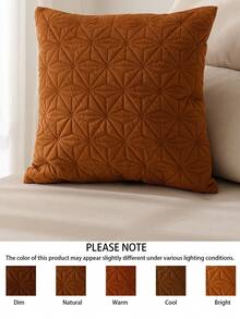 1 Stück, einfarbiger Kissenbezug, weicher geprägter Kissenbezug mit diamantförmiger Struktur, natürliche Heimdekoration für Sofa und Wohnzimmer