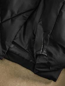 Anewsta Thick Long Hooded Quilted Women Jacket - Black - View 6