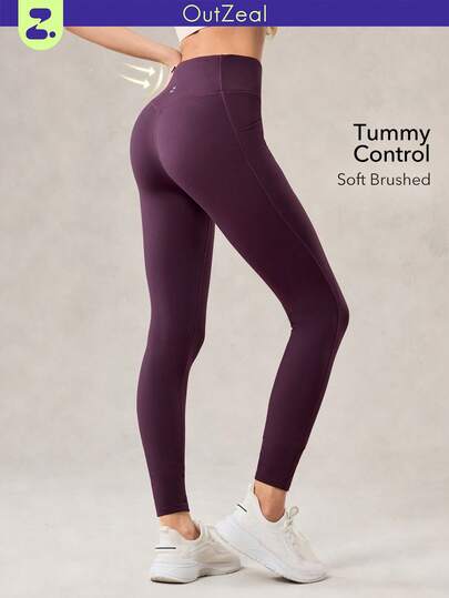 OutZeal Legging feminina com controle abdominal, forro de lã macia e quente, vários bolsos, ideal para atividades ao ar livre, academia, ioga e outono/inverno.