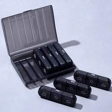 每周早、午、晚用药剂量安排药盒，21格大容量储物盒，药盒 - 彩色 - 查看 8