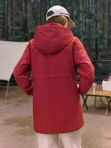 In My Nature 女士休闲户外拉链高领连帽外套，防水防风，适合秋冬季节，女士户外服装，红色防水徒步服 - 鏽棕色 - 查看 2