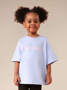 SUMWON 3 paquets de t-shirts en coton à imprimé ville surdimensionné pour enfants, décontractés, pour les vacances d'été, les voyages - Multicolore - Voir 7