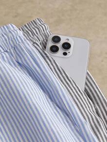 Manfinity NXTstreet Men's Multicolor Woven Plaid Straight Leg Shorts With Pockets - Casual Summer Style Men Striped Shorts Men Summer Shorts Men Lounge Shorts Summer Co Ords Men - Multicolor - View 6