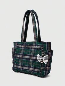 ROMWE Grunge Punk 时尚女士手提包，适合日常通勤 - 綠色 - 查看 4