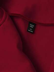 EMERY ROSE Women's Casual Zip-Up Hooded Jacket With Color Block Design - Burgundy - View 4