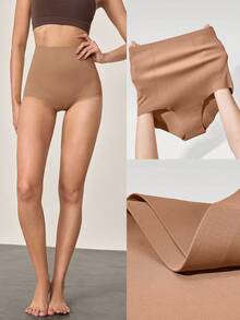 GLOWMODE 1 Pack Sculpt Fit High-Rise Waist Tummy Control Butt-Lifting Shapewear Coverage Underwear Daily Casual - Brown - View 8