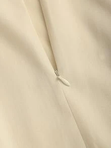 Sweetra Women's Elegant Commuter Vibe A-Line Skirt, Draping Design Slimming Effect, Suitable For Spring & Autumn - Apricot - View 4