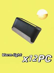 4pcs/8pcs/12pcs/16pcs Solar Lights 1 LED Wall Lamp Set, Black Shell, Warm White/White Light, Outdoor Garden Wall Fence Pathway Landscape Stairway Solar Lights - Black - View 12