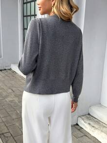 Pariaura 女士时尚围巾毛衣配饰，适合秋季通勤 - 灰色 - 查看 2