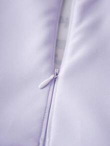 HELLO KITTY AND FRIENDS | SHEIN 年轻女孩可爱卡通图案撞色网眼荷叶边泡泡袖甜美连衣裙 - 紫色 - 查看 8