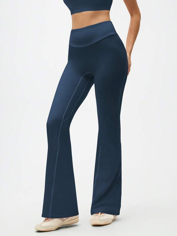 Eassivo Eassivo Women's Navy Blue High Waist Flare Yoga Pants,Stretch Bootcut Athletic Leggings,Flare Workout Pants, Boot Cut Yoga Pants