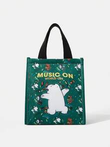 We Bare Bears X SHEIN 卡通图案时尚保温午餐包，多功能包，午餐包，保冷包 - 卡通 - 查看 2