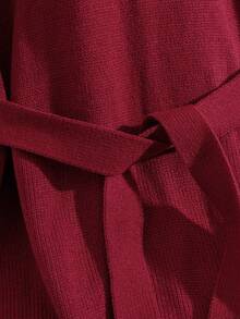 GlowEve CURVE 大码休闲纯色圆领毛衣连衣裙，秋冬季