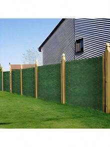 1 件可扩展人造常春藤隐私栅栏屏风 - 塑料藤叶板，适用于人造绿墙、户外花园、露台、阳台装饰、多用途绿化树篱覆盖物，适用于母亲节毕业典礼栅栏装饰、夏季翻新装饰 - 彩色 - 查看 7