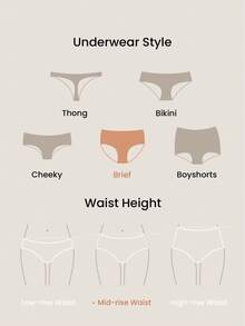 LUVLETTE 3条装中腰基础款超细纤维隐形三角裤女士内裤套装 - 大地色系