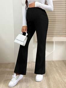 SHEIN Maternity Casual Adjustable Waist Flare Pants