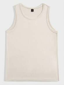 SWAVVY 3pcs Pack Men's Knitted Casual Round Neck Tank Top - Khaki - View 7