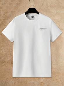 Manfinity VCAY 3pcs/Pack Men's Letter Print Crew Neck Casual Short Sleeve T-Shirts Unisex Blank T Shirts White T Shirt Men Pack Unisex T Shirts T Shirts Pack - White - View 7