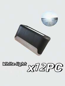 4pcs/8pcs/12pcs/16pcs Solar Lights 1 LED Wall Lamp Set, Black Shell, Warm White/White Light, Outdoor Garden Wall Fence Pathway Landscape Stairway Solar Lights - Black - View 16