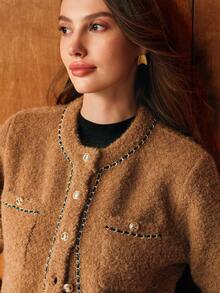 MOTF PREMIUM 羊毛对比开衫