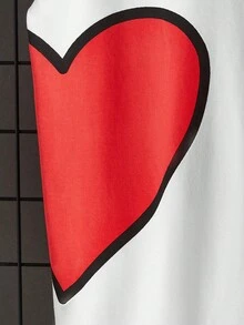 Manfinity VCAY 2pcs Knitted Casual Heart Pattern Multi-Piece T-Shirt Set - White - View 5