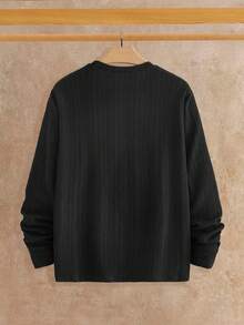 Manfinity NXTstreet 2件装男士纹理休闲长袖T恤，适合日常穿着，男士毛衣上衣，休闲上衣，男士长袖针织衫，秋季服装 - 彩色 - 查看 5