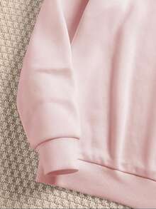 INAWLY New Autumn/Winter Fashion Casual Basic Round Neck Long Sleeve Light Pink & Red Heart Pattern Sweatshirt - Dusty Pink - View 3