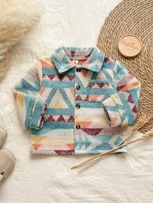 Vintaside Kids Baby Boy Retro Fashionable Versatile Long Sleeve Jacket, Suitable For Travel, Vacation Or Daily Casual Wear, Autumn/Winter - Multicolor - View 6