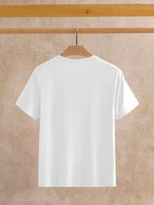 Manfinity NXTstreet 3 件装男士休闲纯色针织短袖 T 恤，适合日常穿着 - 白色 - 查看 7