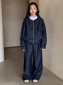 Dazy Kids Tween Girls Denim Set - Blue - View 3