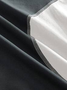 AXEPEAK Herren Lässig Farbblock T-Shirt in Große Größen, Sommer - Weiss - Übersicht 5