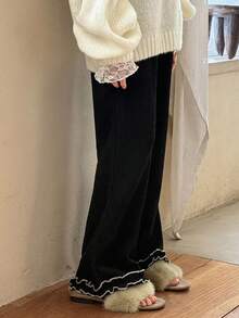 DAZY Tween Girls' Casual Solid Color Loose Straight Leg Pants