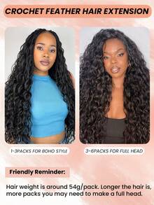 Water Wave Feather Crochet Human Hair 1 Pack Pre-Separated Feather Human Hair For Knotless Boho Braids Brown Color - S4 - View 5