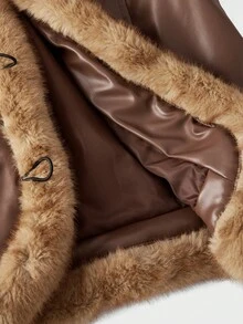 FeverCity Men's Casual Faux Fur Sleeveless Vest, Winter - Brown - View 7