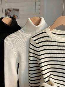 INAWLY Women's Casual Versatile Knit Sweater, Autumn/Winter - Multicolor - View 3