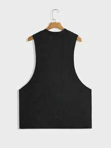 EASEVO 5pcs/Pack Plus Size Men's Casual Loose Knit Tank Top, Suitable For Summer - White - View 5